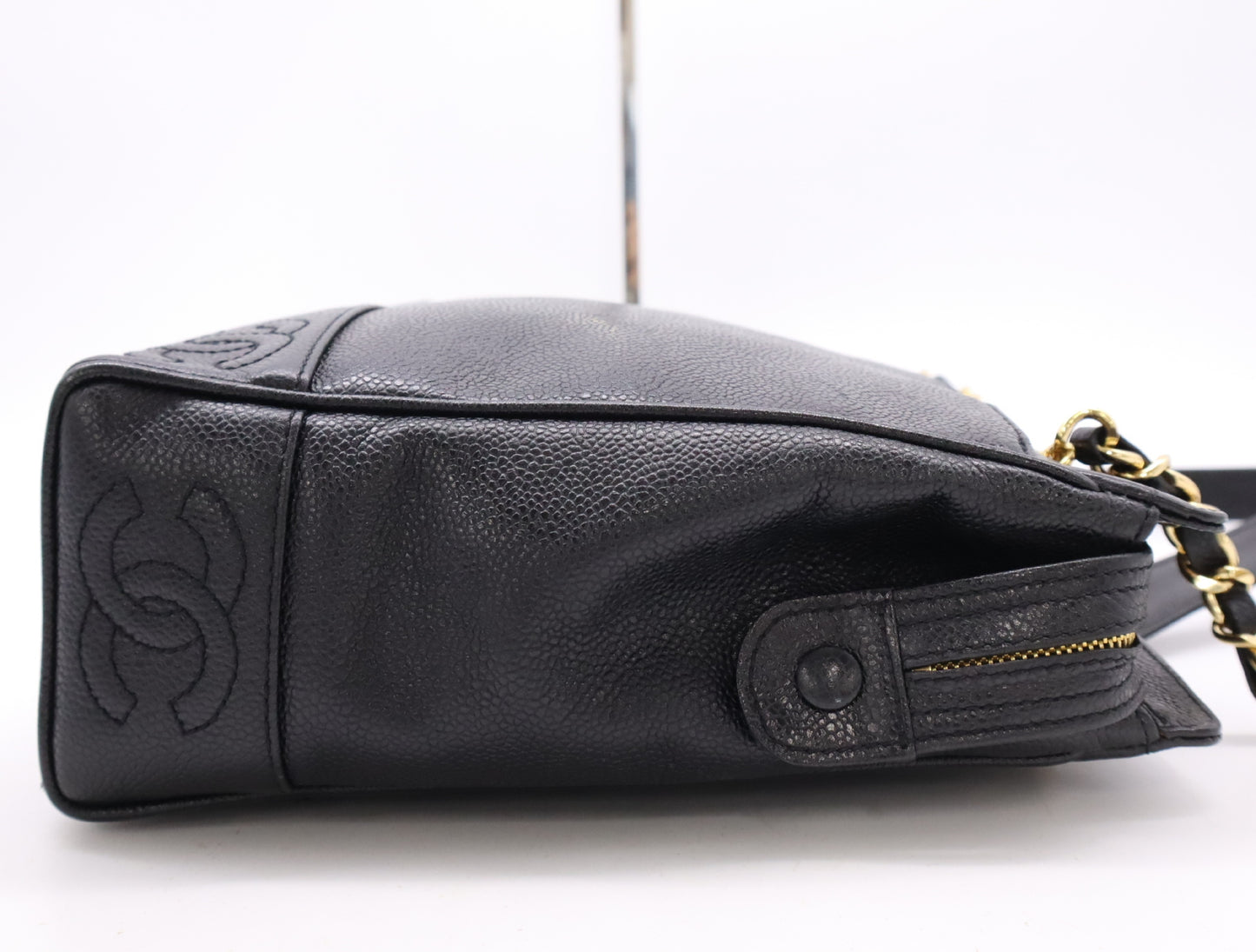 CHANEL Triple Coco Chain Shoulder Bag with GD Hardware and Black Seal, 4104611