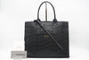 BALENCIAGA BB Monogram Hardware Shopping Bag Black Handbag