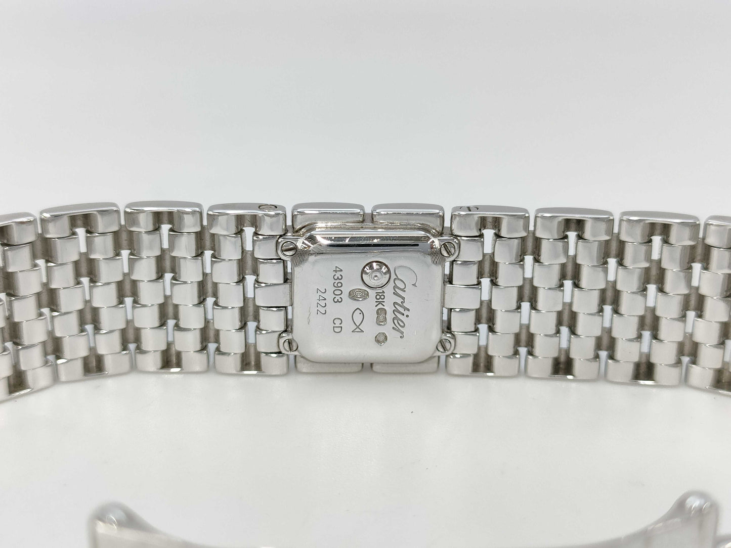Cartier Panthère Mini Ribbon WG3002T8 2422 43903CD Quartz White Dial 18K Gold Women's Watch