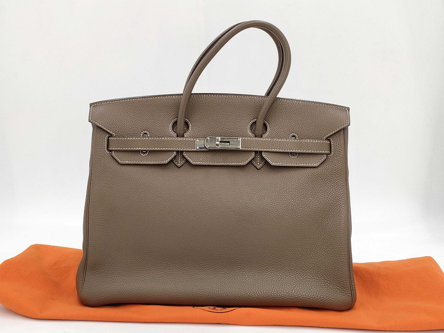 HERMES Birkin 35 □J Etain Togo Handbag