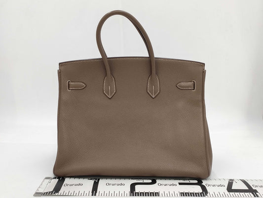 HERMES Birkin Hermes Birkin 35 □J Etain Togo Handbag