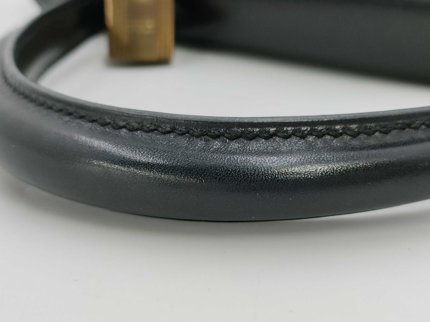 HERMES Kelly 28 Box Calf Black Handbag