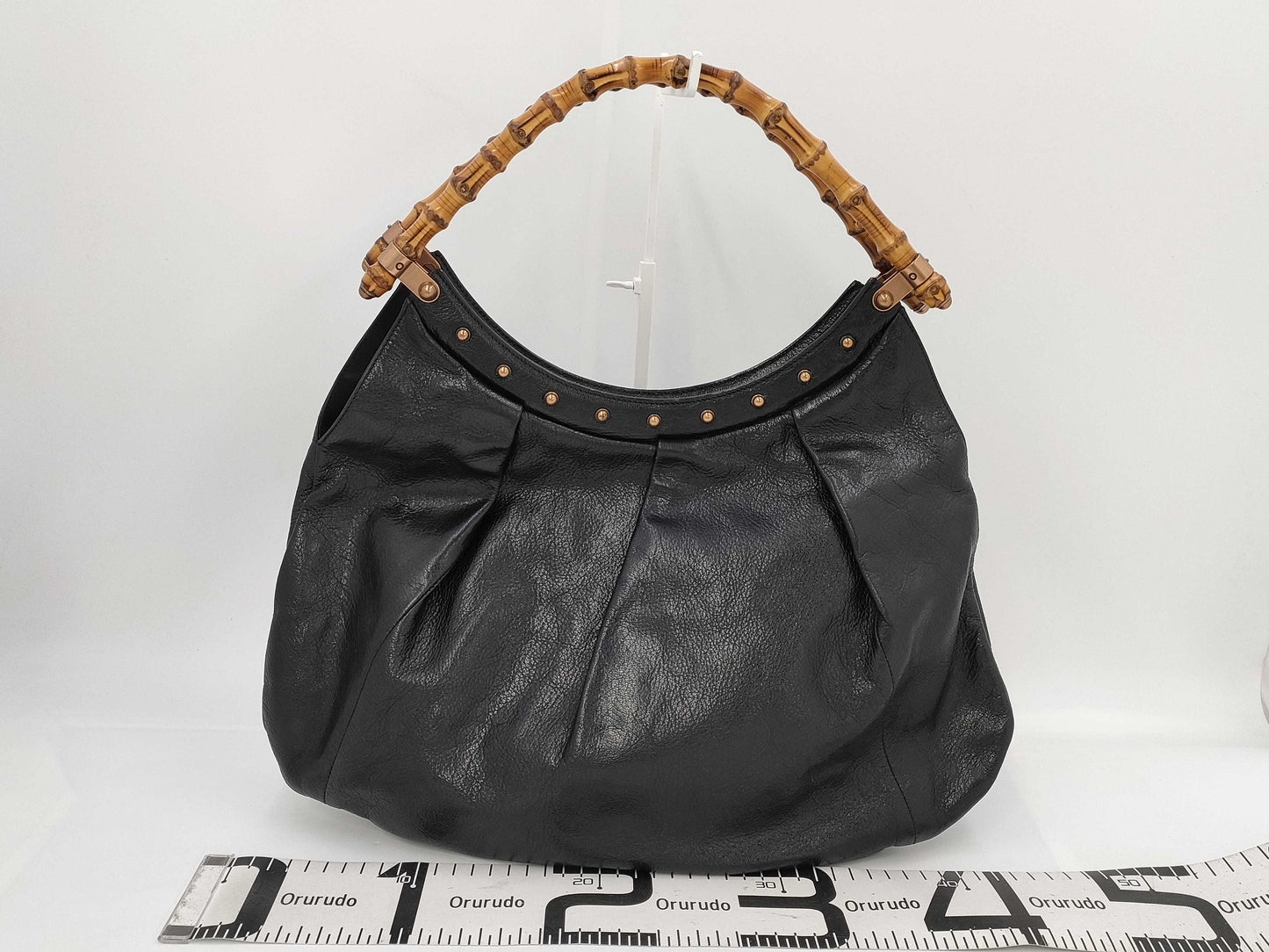 GUCCI Bamboo Stud Handbag in Black