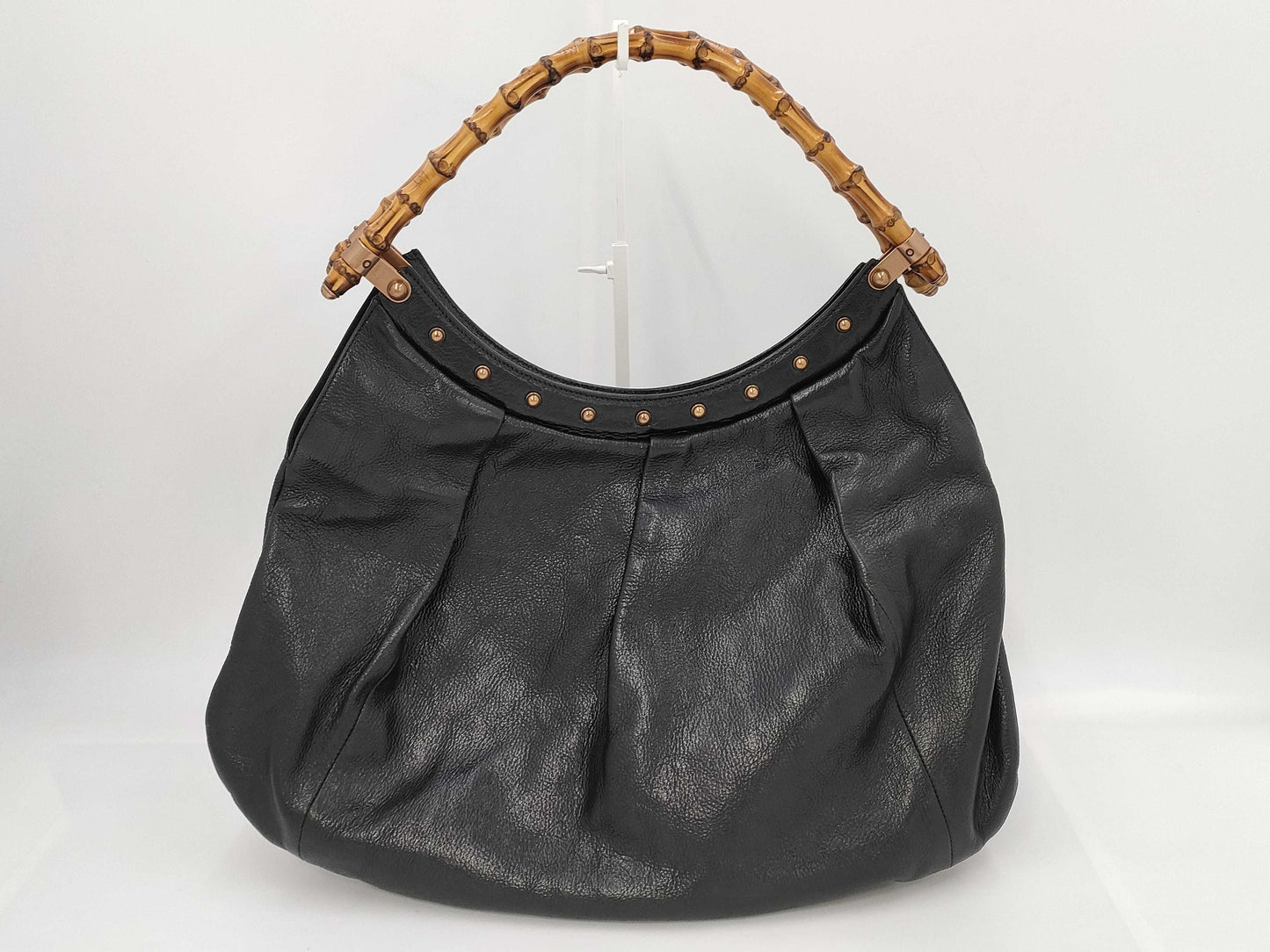 GUCCI Bamboo Stud Handbag in Black