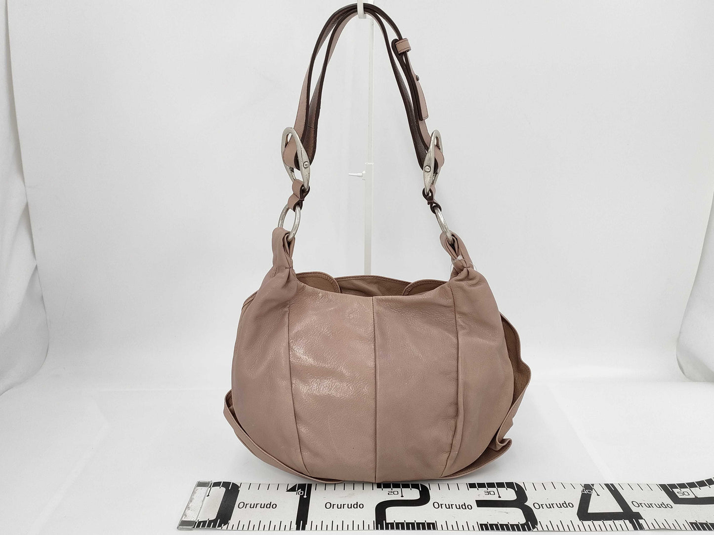 SAINT LAURENT YSL Flower One-Shoulder Leather Rib Shoulder Bag