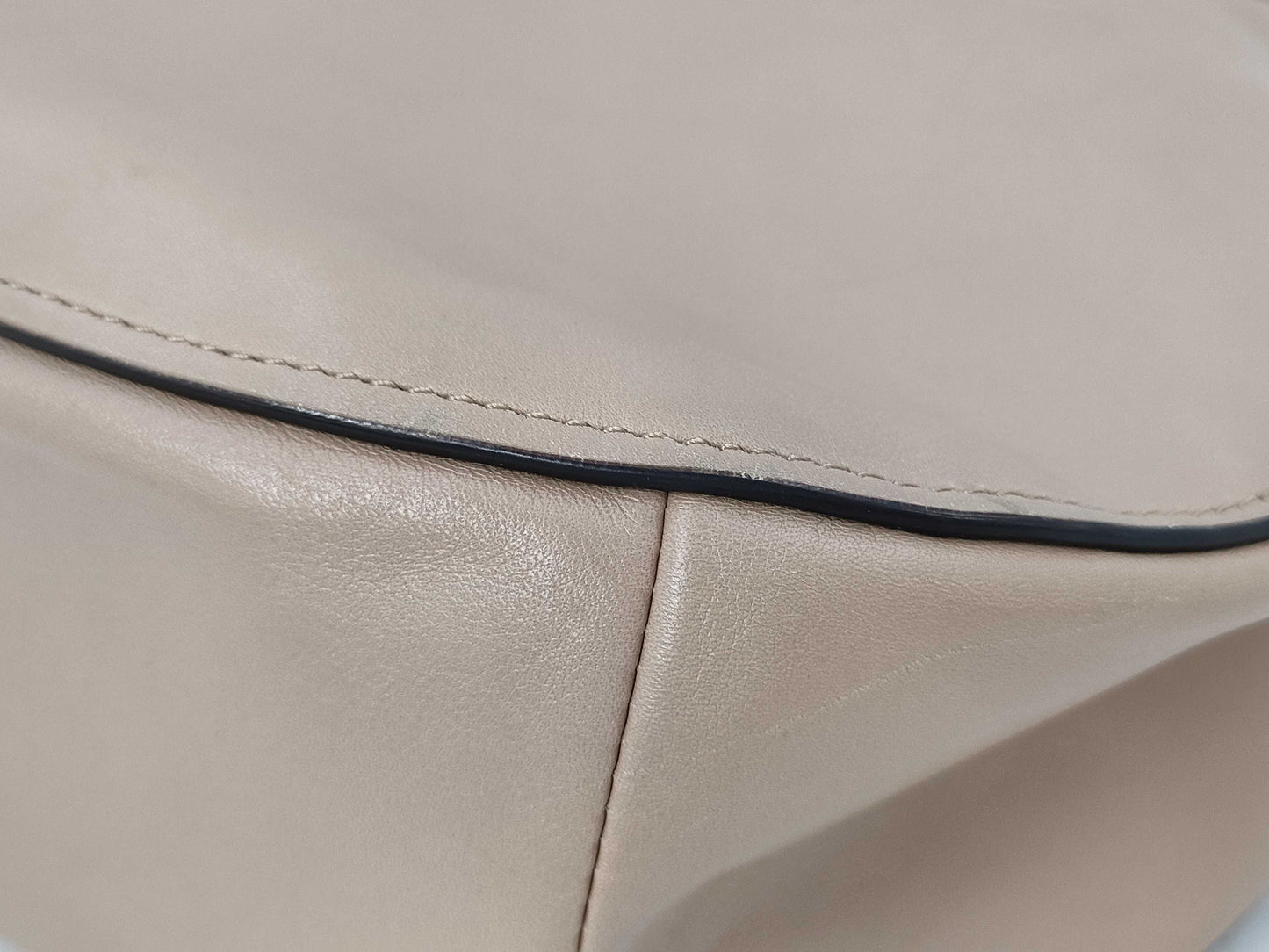 COACH Leather Shoulder Bag Beige Shoulder Bag