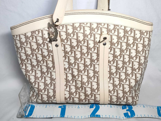 Dior Trotter Floral Embroidered Tote Bag, Beige