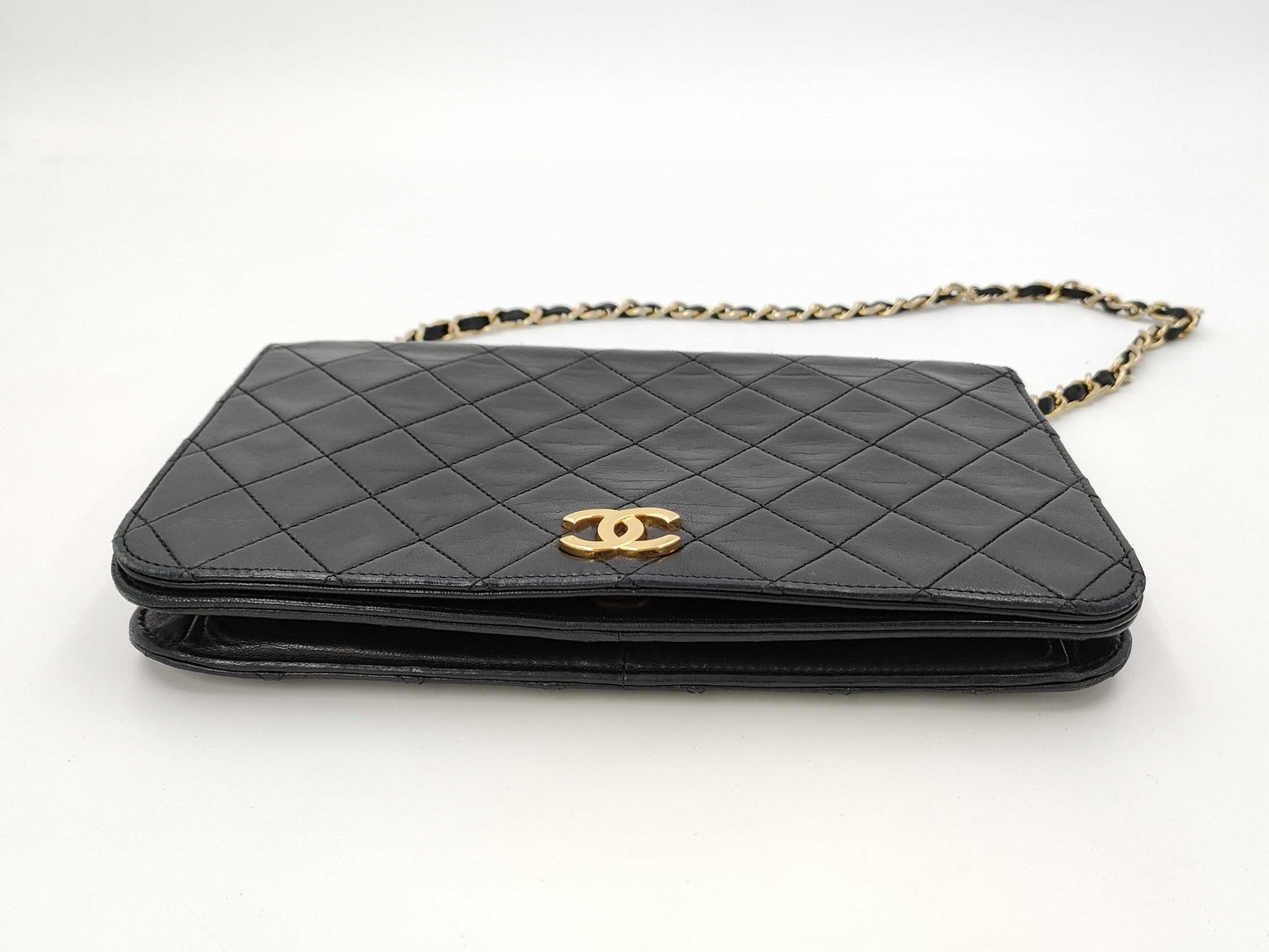 CHANEL Lambskin Chanel Matelasse Full Flap Chain Shoulder Bag, 0 Series Clutch Bag