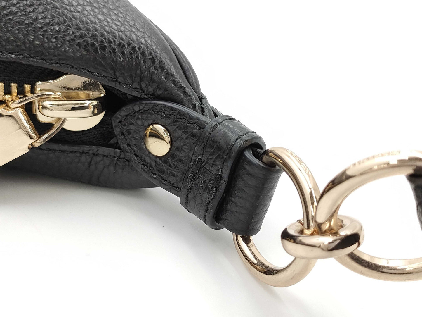COACH Leather 2-Way One-Shoulder Black Handbag