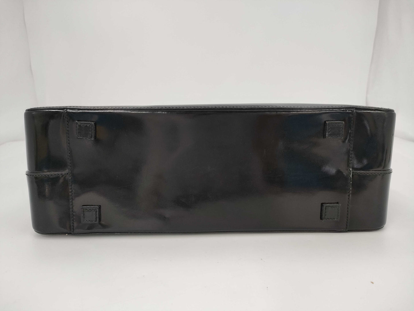 GUCCI Bamboo Enamel Handbag Black Handbag