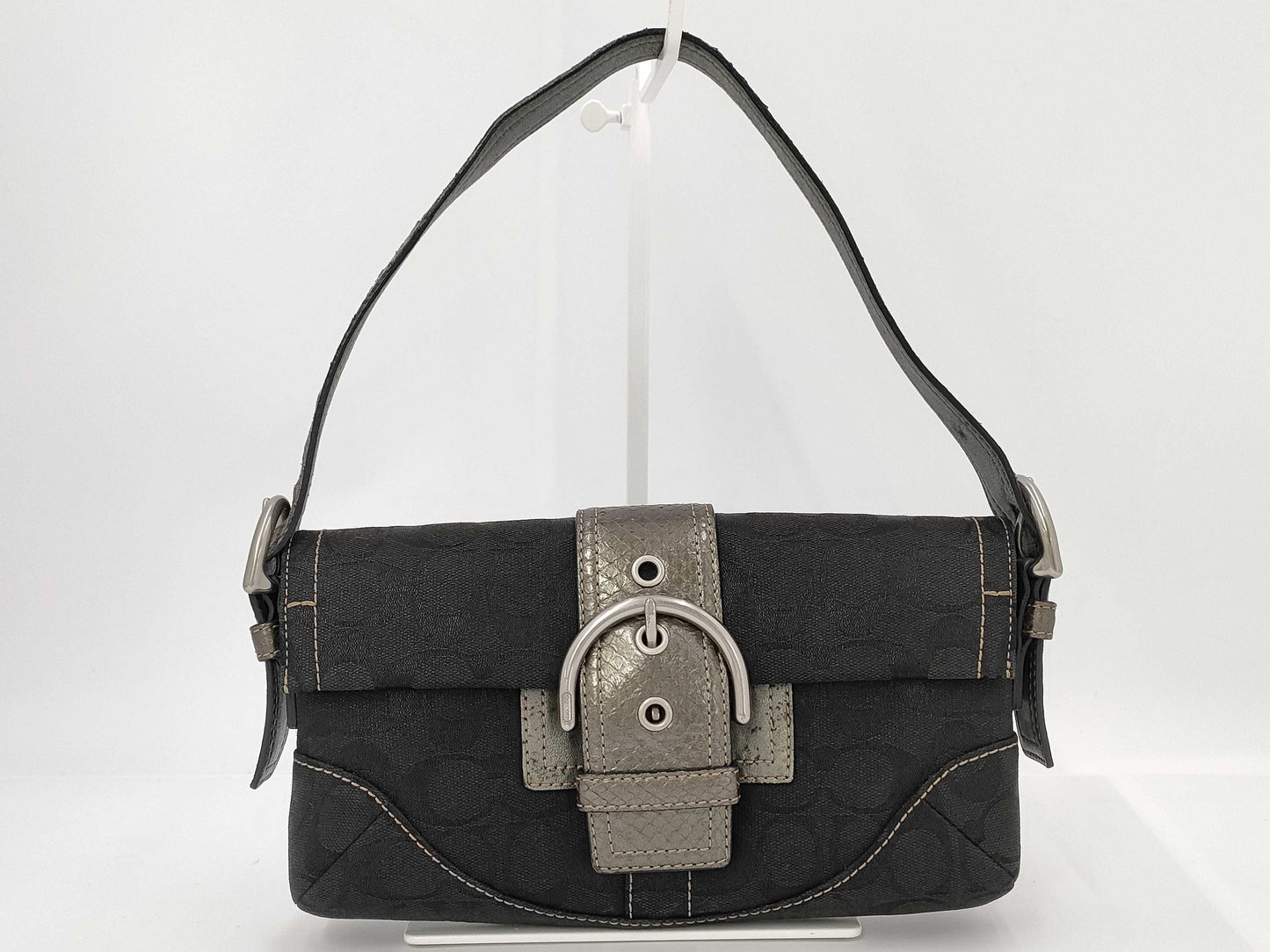 COACH Signature One-Shoulder Black Handbag