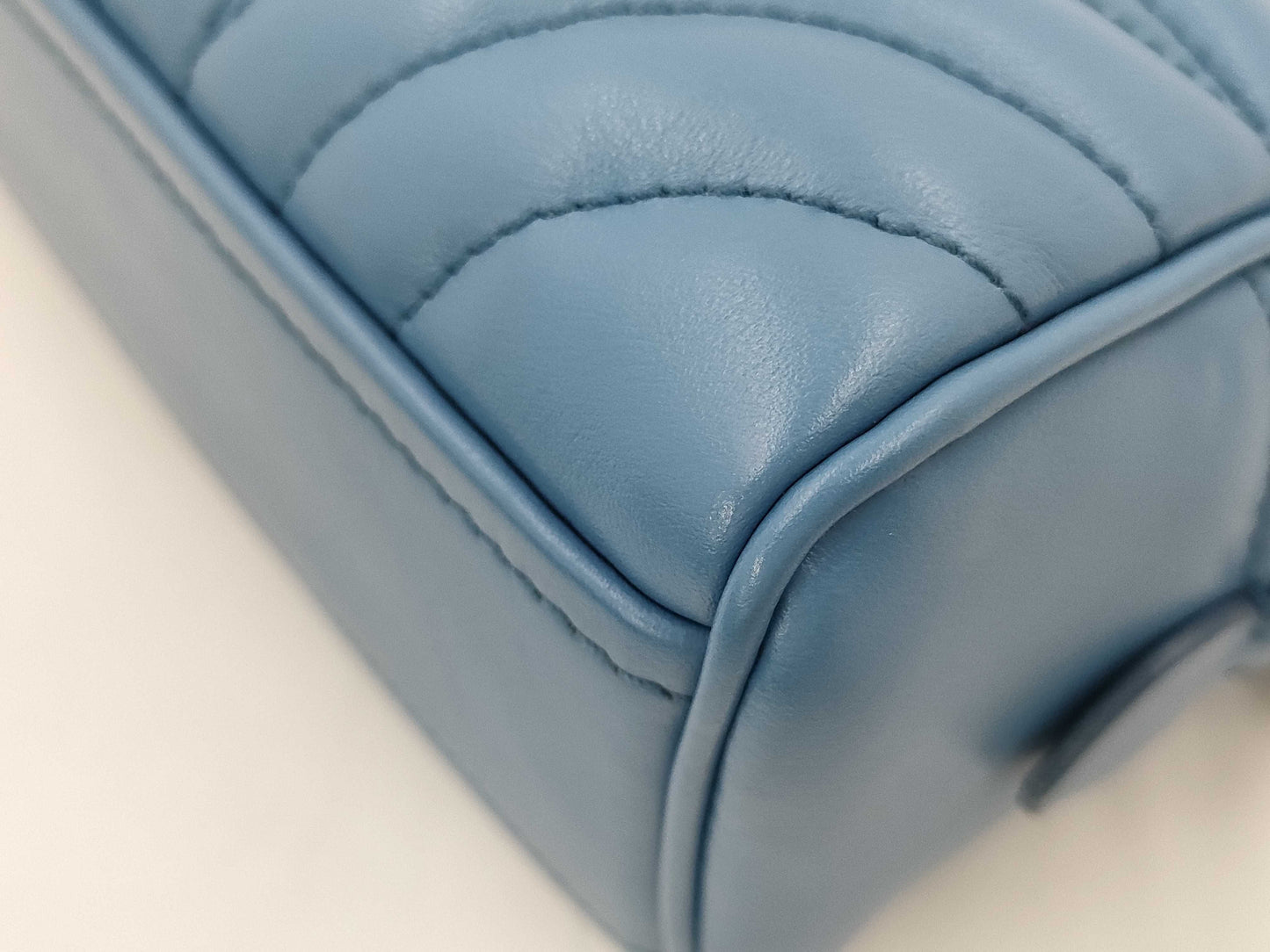 PRADA Prada Leather Pouch Second Bag Blue Pouch