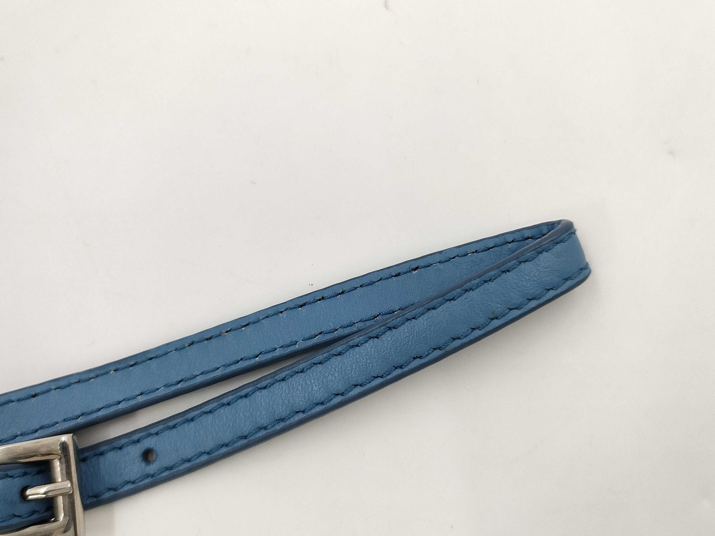 PRADA Prada Leather Pouch Second Bag Blue Pouch