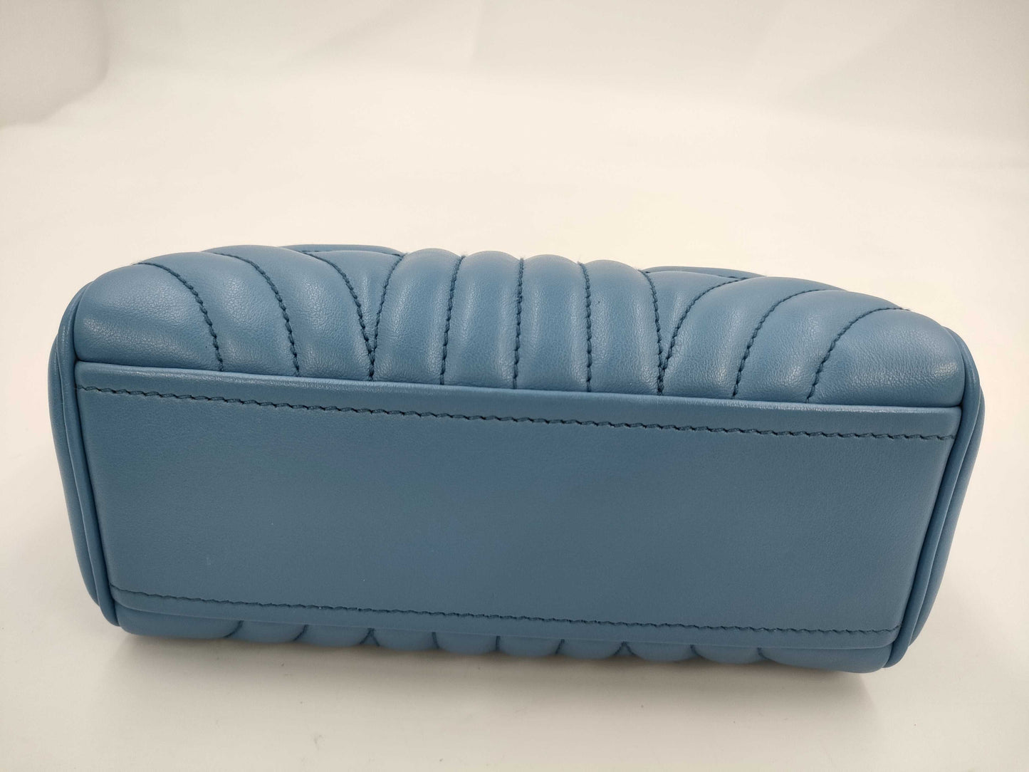 PRADA Prada Leather Pouch Second Bag Blue Pouch