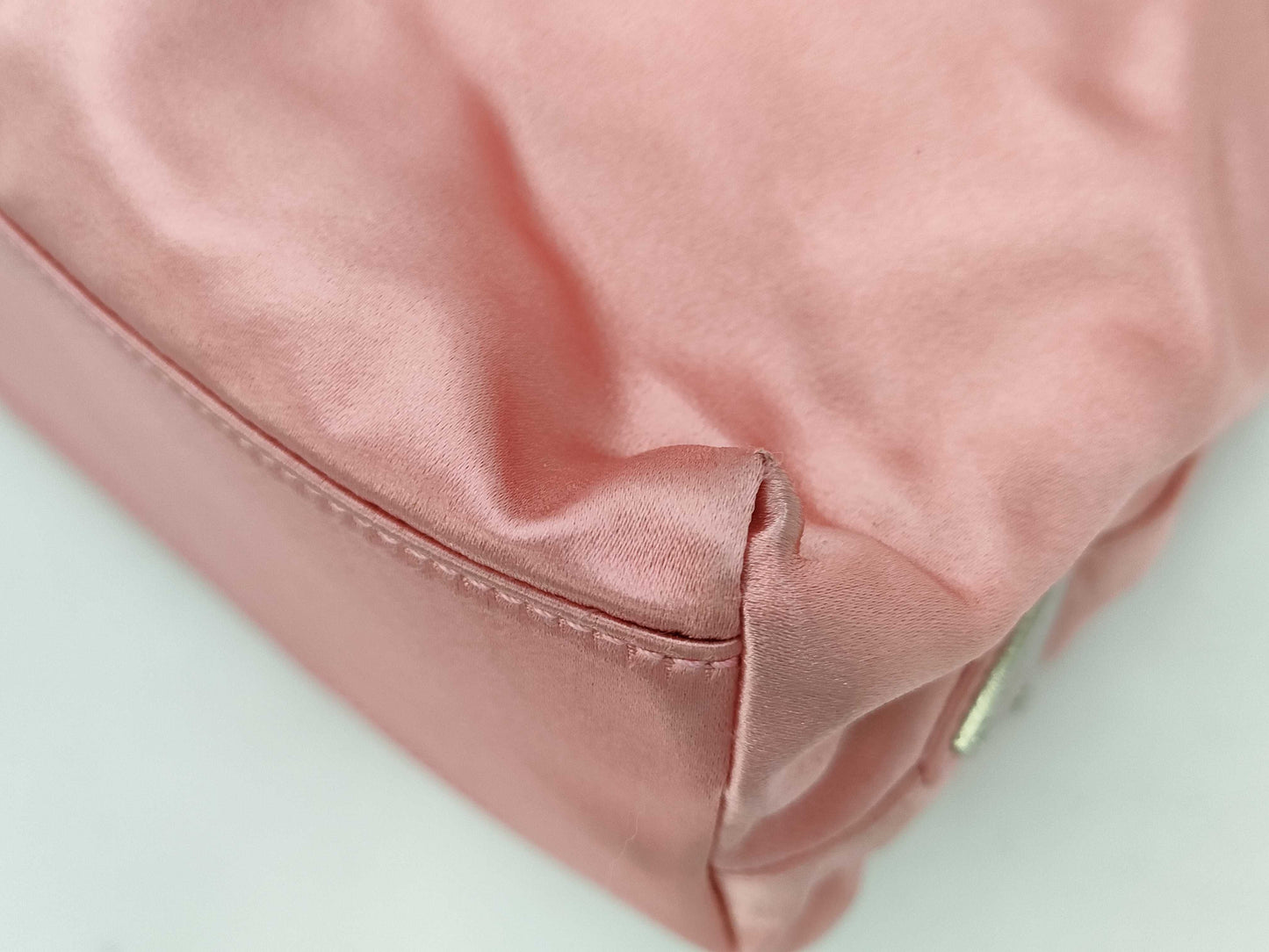 PRADA Satin Tote Bag with Plastic Handles, Pink