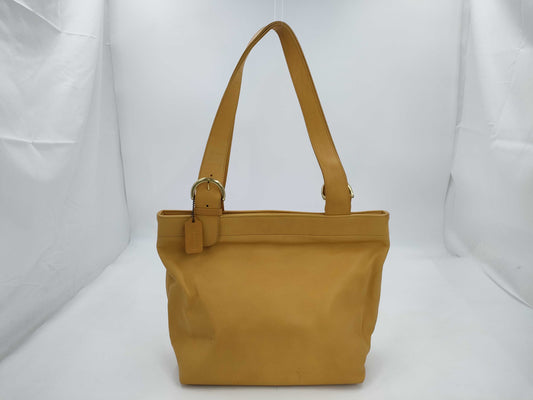 COACH Old Coach Leather Tote Bag Yellow