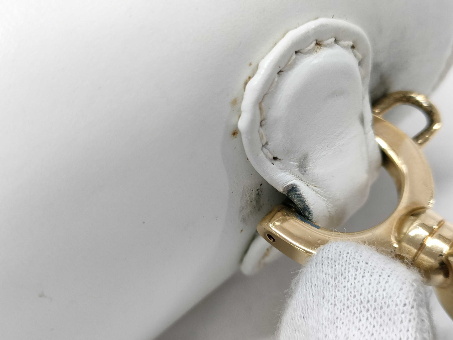 GUCCI Bamboo White Handbag