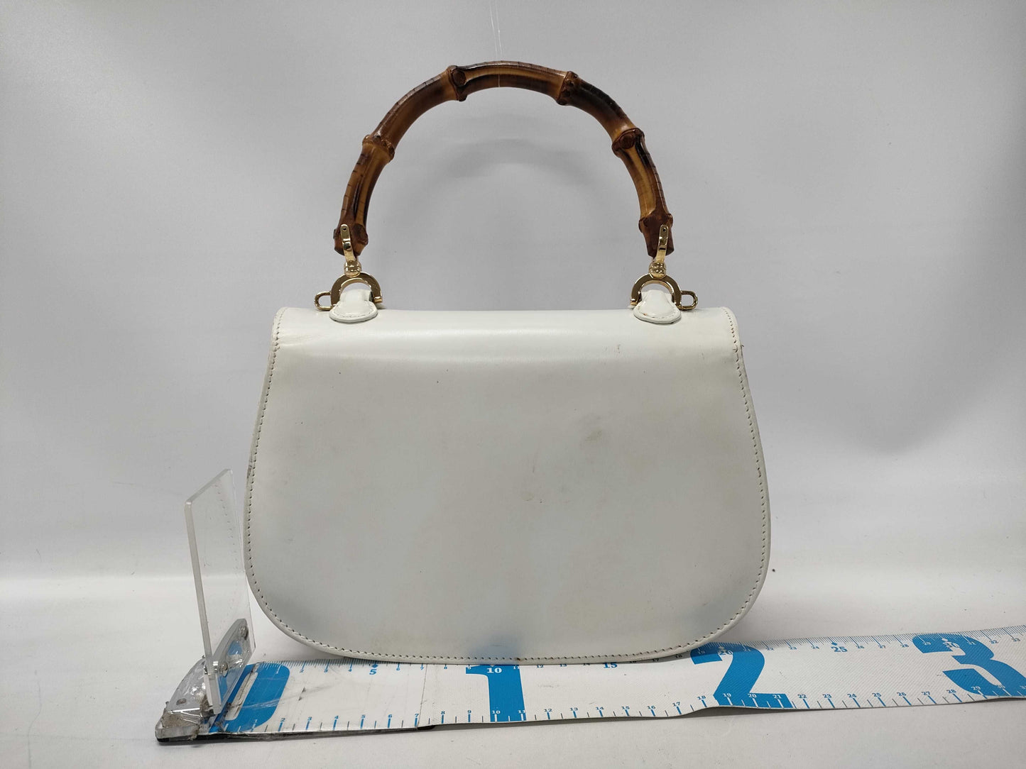 GUCCI Bamboo White Handbag