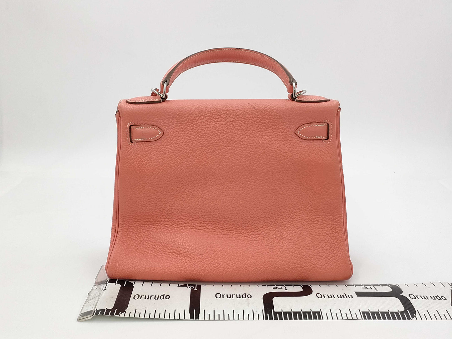 HERMES Kelly 28 Taurillon Crevette Handbag Q