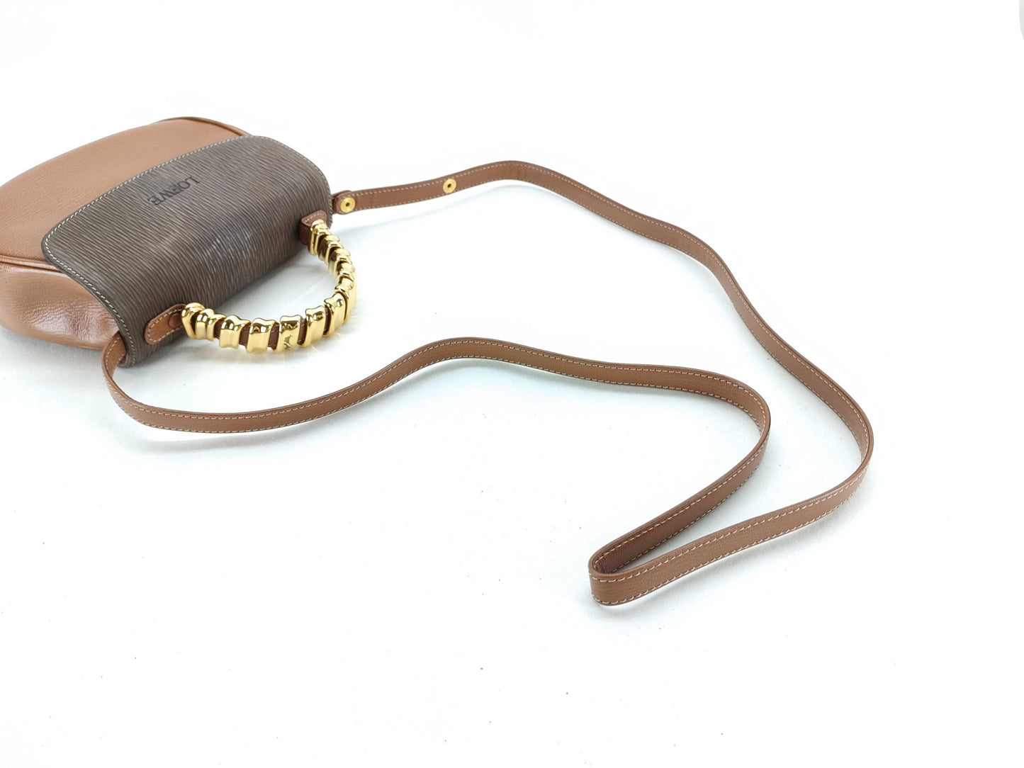 LOEWE Velázquez 2-Way Shoulder Bag/Handbag in Light Brown with GD Hardware and Dust Bag