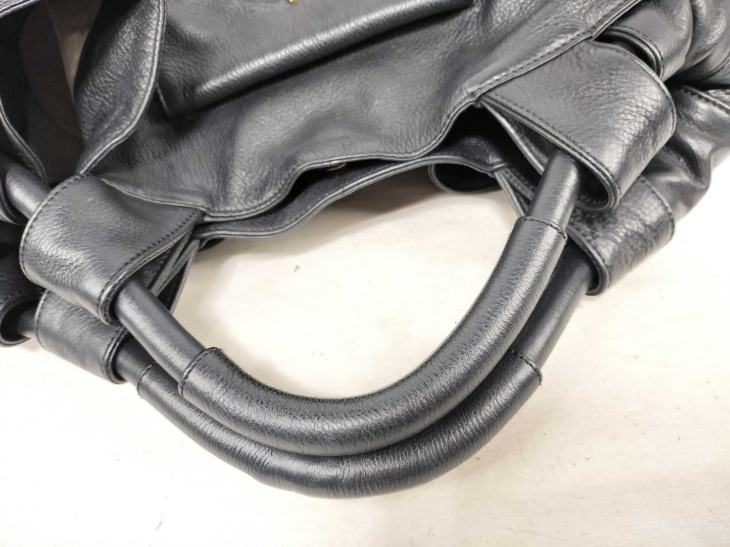 LOEWE Nappa Aire Cow Leather Handbag in Black with Gold Hardware and Anagram Shoulder Bag
