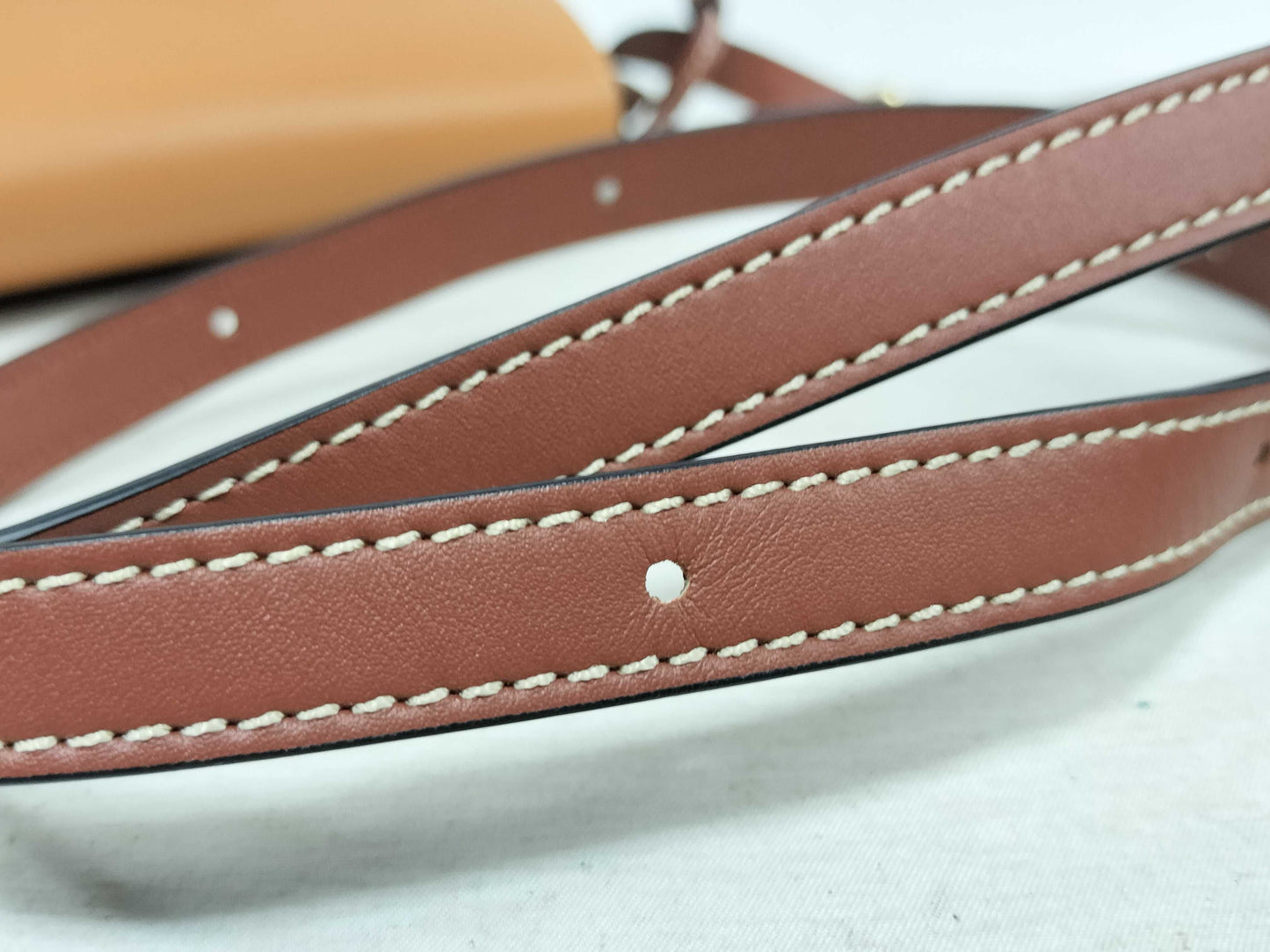 LOEWE Gate Shoulder Bag, Two-Tone Leather, Brown and Beige