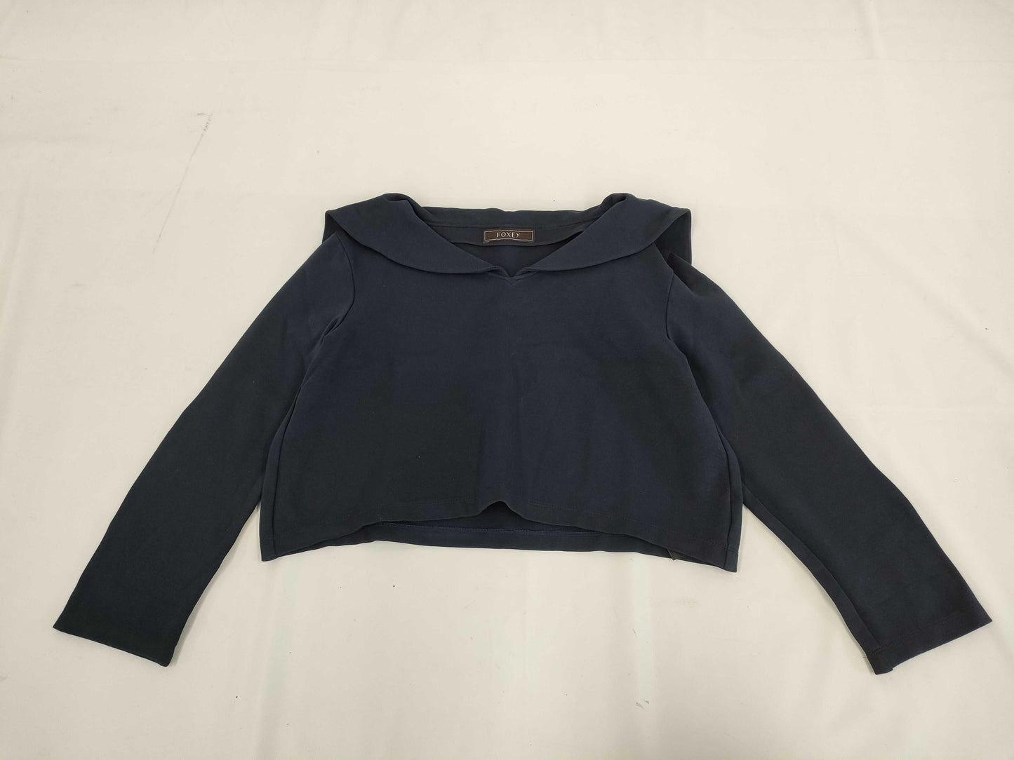 FOXEY Venezia Sailor Collar Cut and Sew Top, Size 40