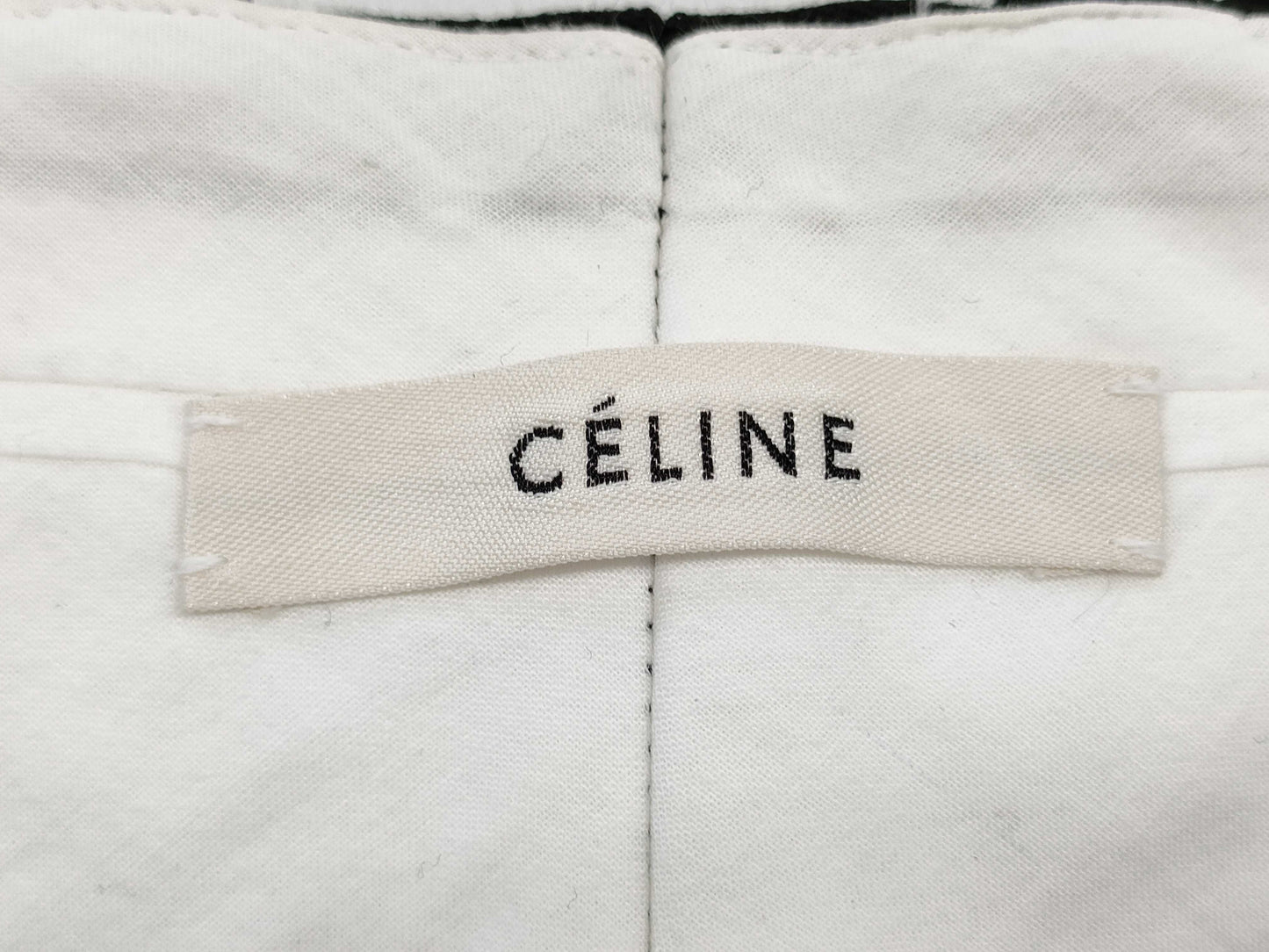 CELINE Soft Leather Ribbon Cotton Pants Size 40