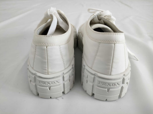 PRADA Double Wheel Nylon Gabardine Sneakers, Size 38