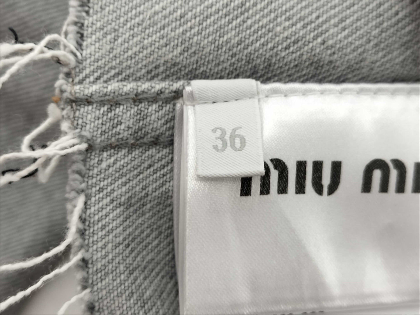Miu Miu Miu Cropped Logo Denim Jacket