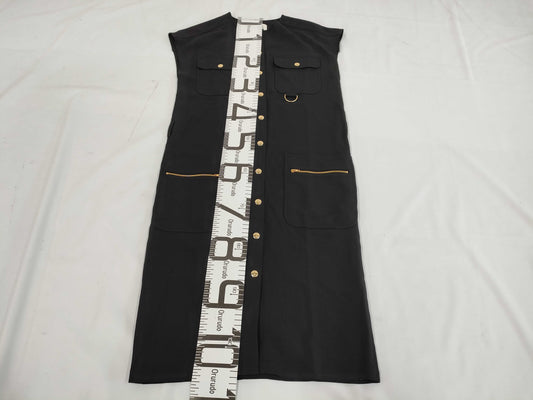 CELINE Triomphe Belted Sleeveless Dress, Size 34