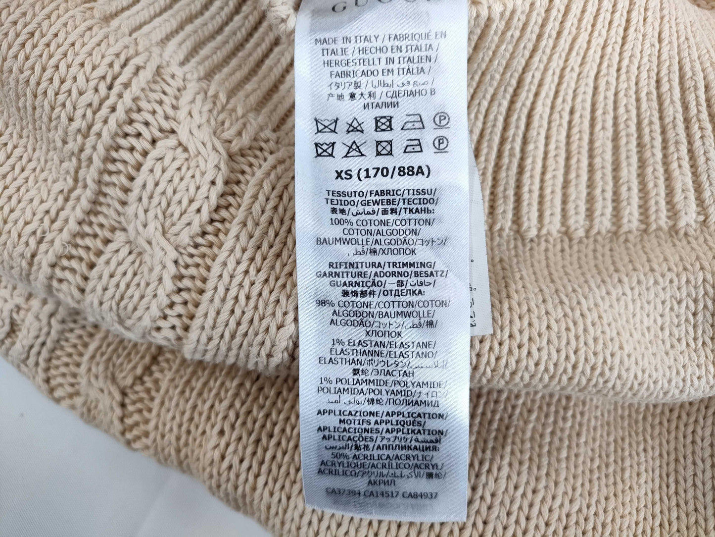 GUCCI Gold Button Cotton Knit Cardigan XS