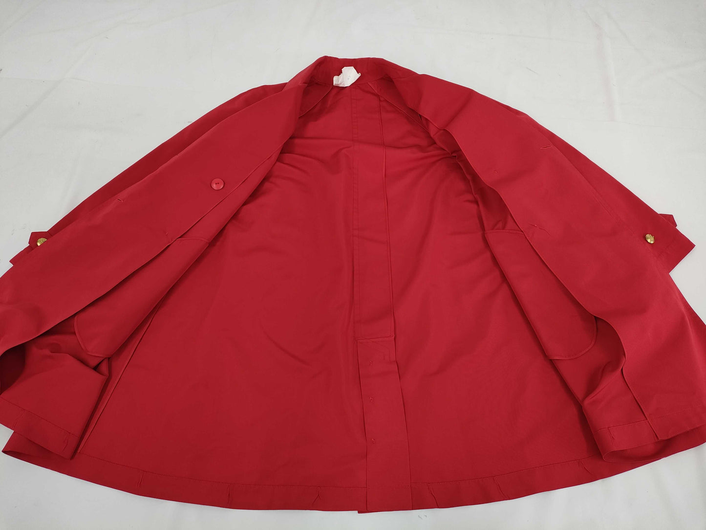 CHANEL Coco Button Silk Trench Coat, Size 38