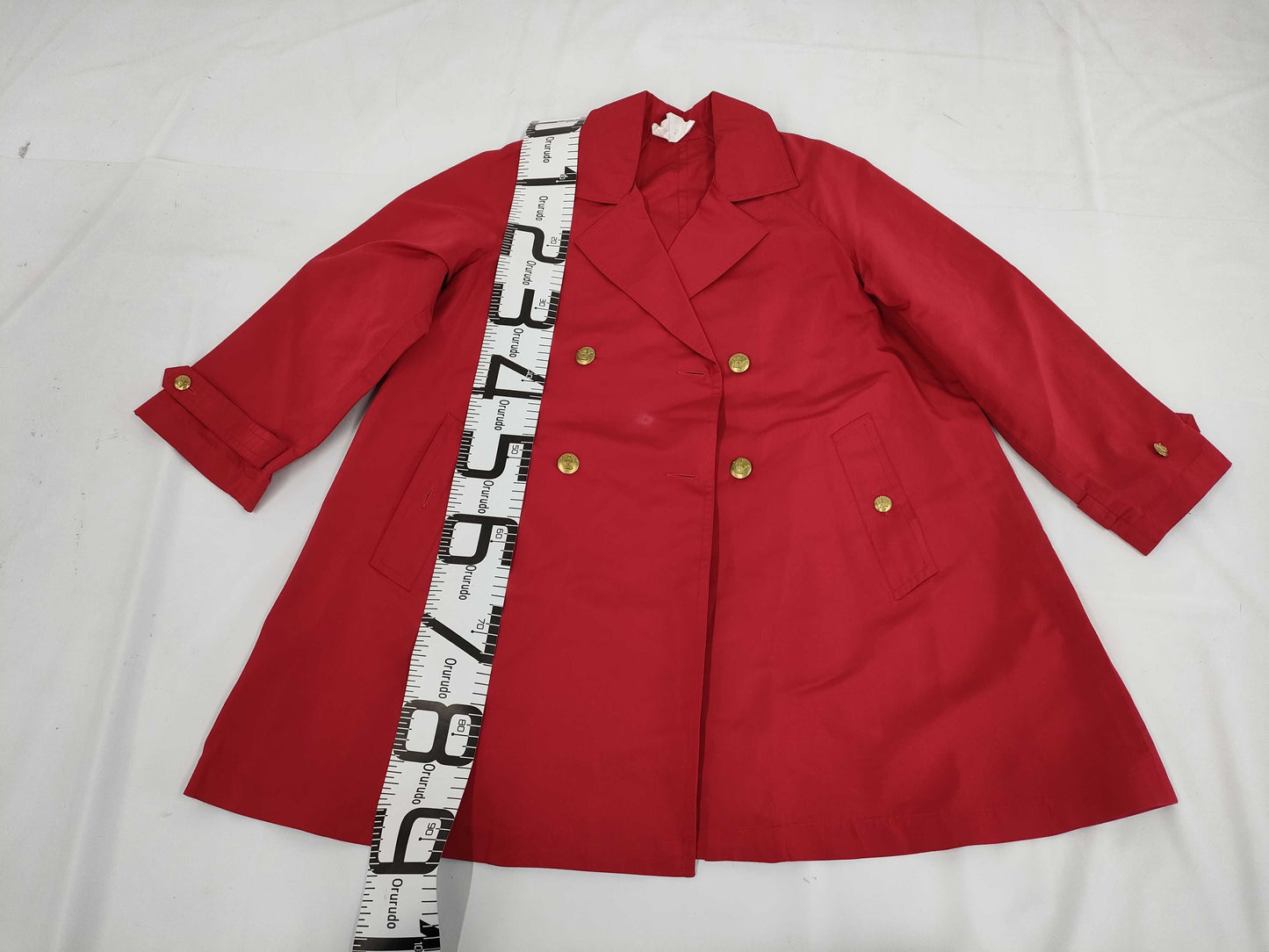 CHANEL Coco Button Silk Trench Coat, Size 38