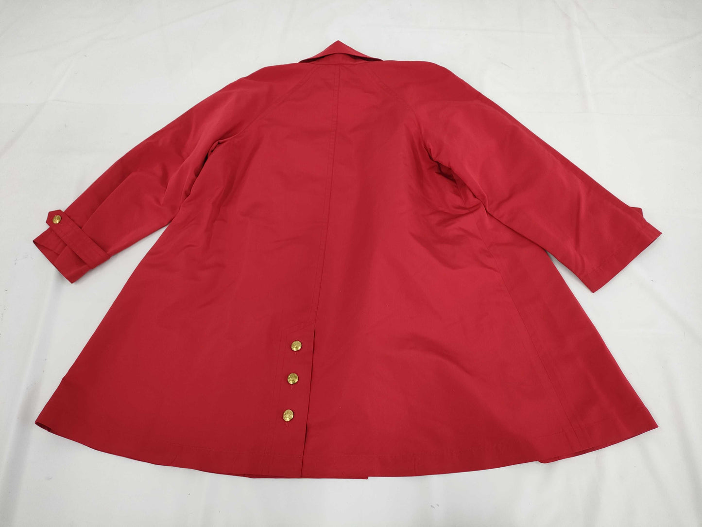 CHANEL Coco Button Silk Trench Coat, Size 38