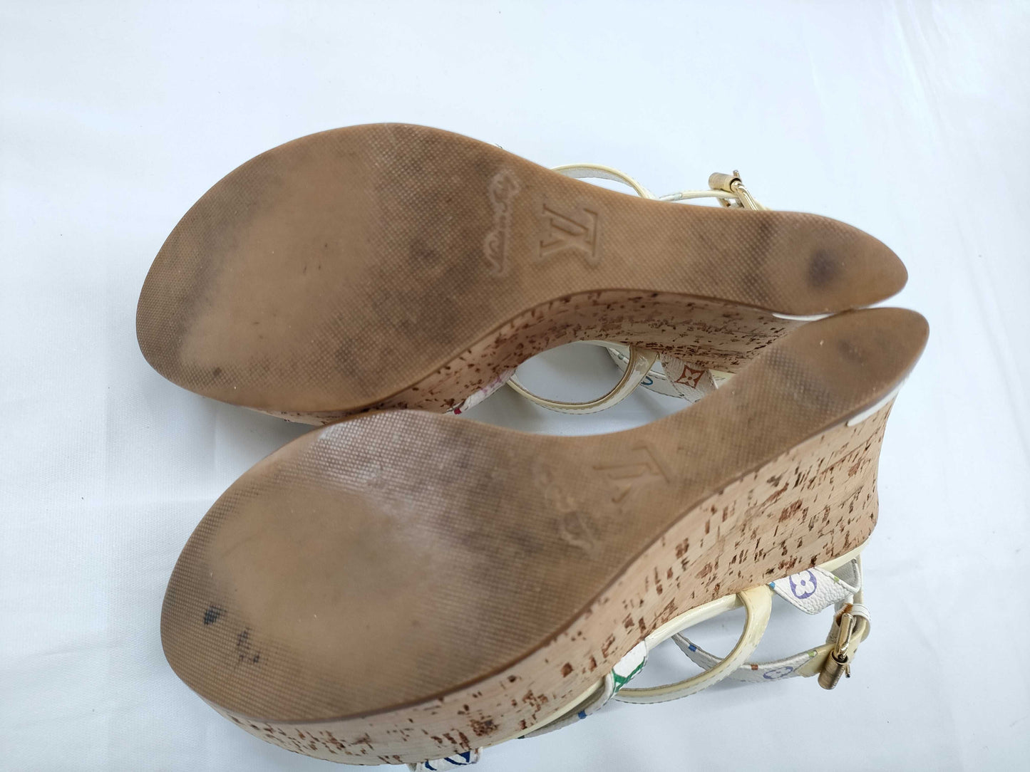 LOUIS VUITTON LOUIS VUITTON Louis Vuitton Multicolor Wedge Cork Sandals Size 37 Sandals