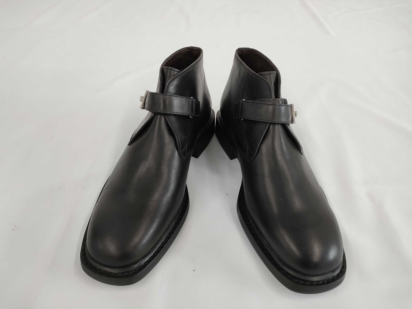 VERSACE Medusa Velcro Strap Leather Business Boots Size 6 1/2 Other Shoes