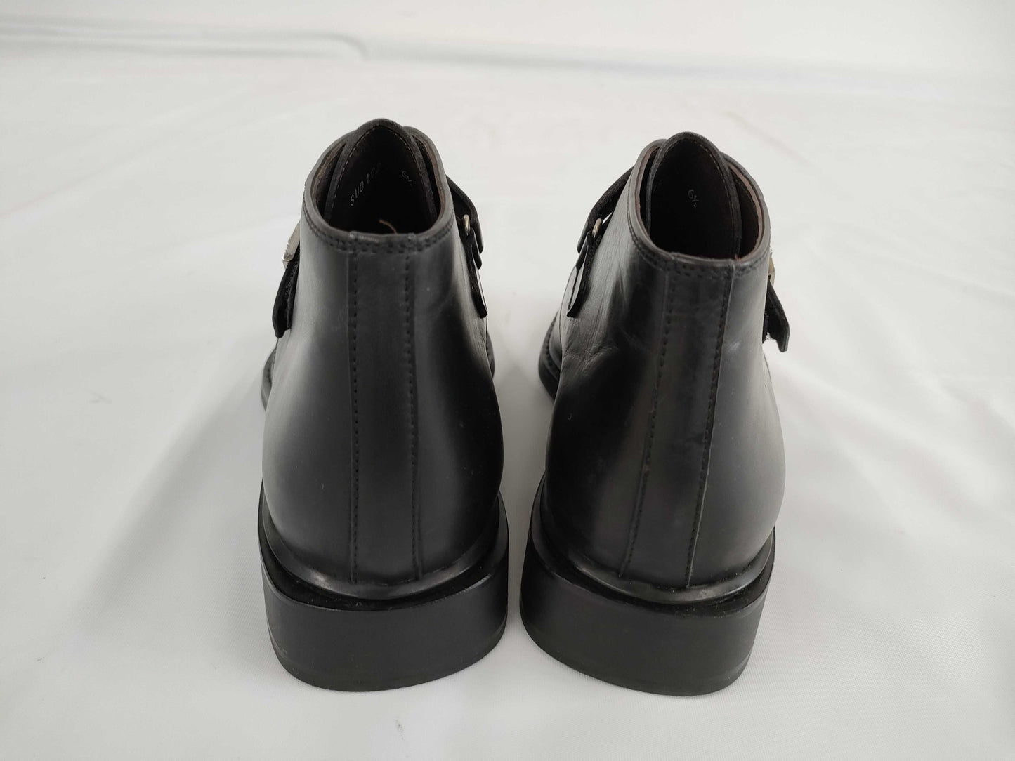 VERSACE Medusa Velcro Strap Leather Business Boots Size 6 1/2 Other Shoes