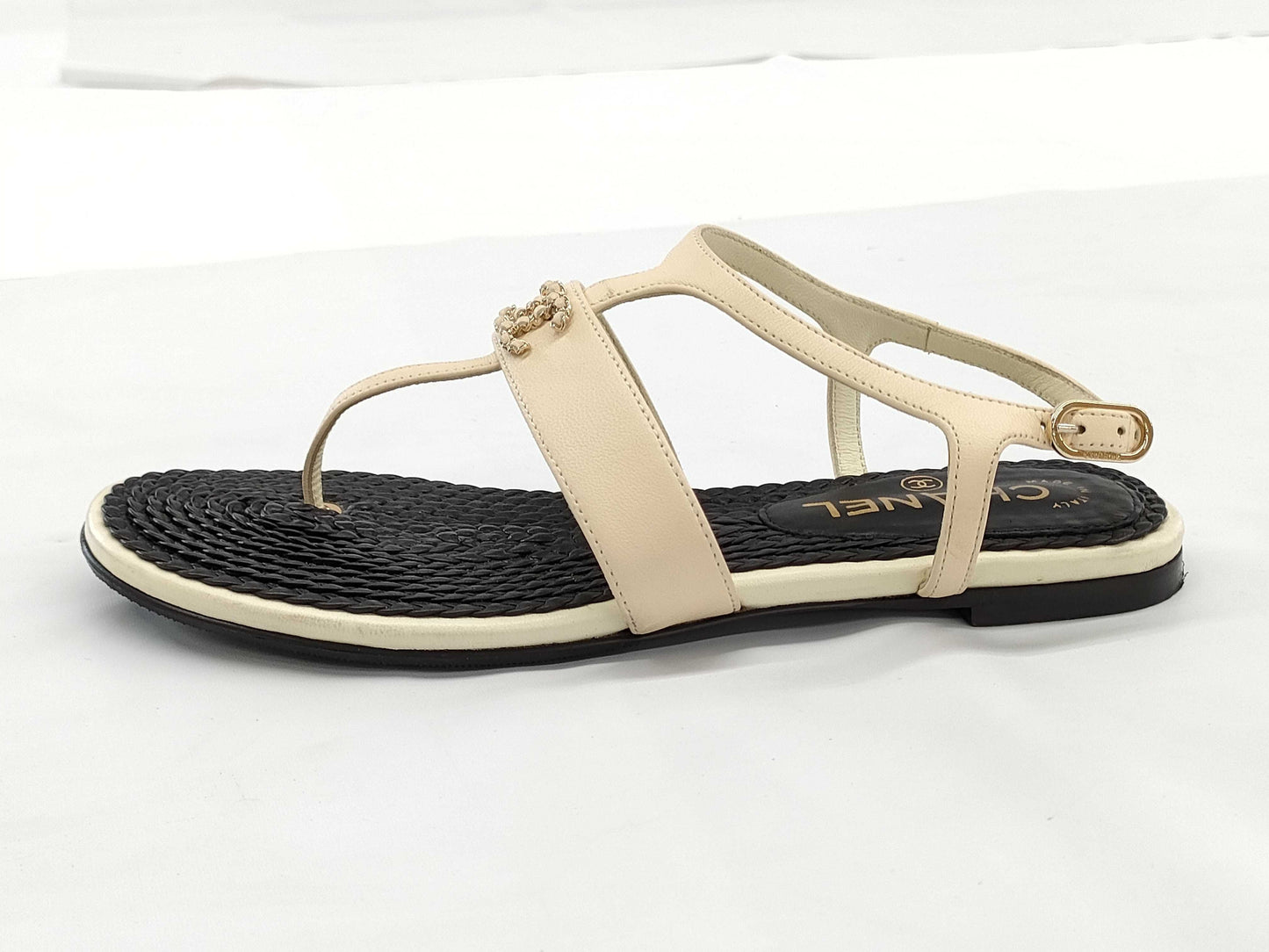CHANEL Coco Mark Thong Sandals Size 38