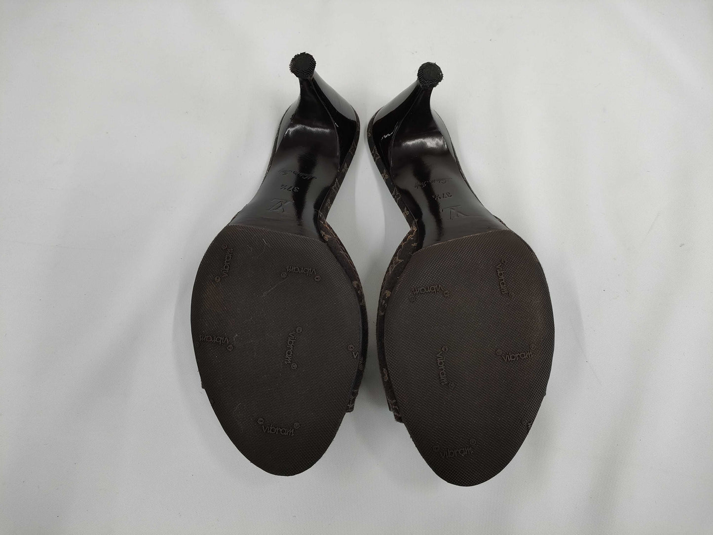 LOUIS VUITTON LOUIS VUITTON Monogram Idylle Ribbon Open Toe Sandals Size 37 1/2