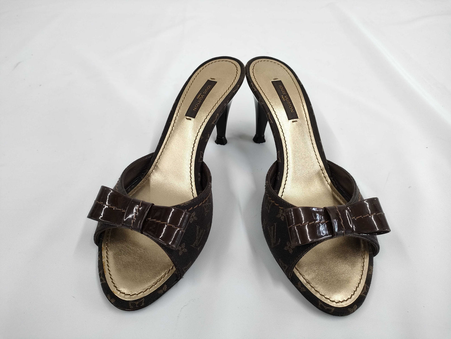 LOUIS VUITTON LOUIS VUITTON Monogram Idylle Ribbon Open Toe Sandals Size 37 1/2
