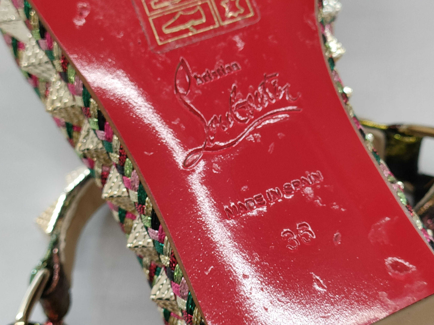 Christian Louboutin Christian Louboutin Studded Wedge Sandals Size 36