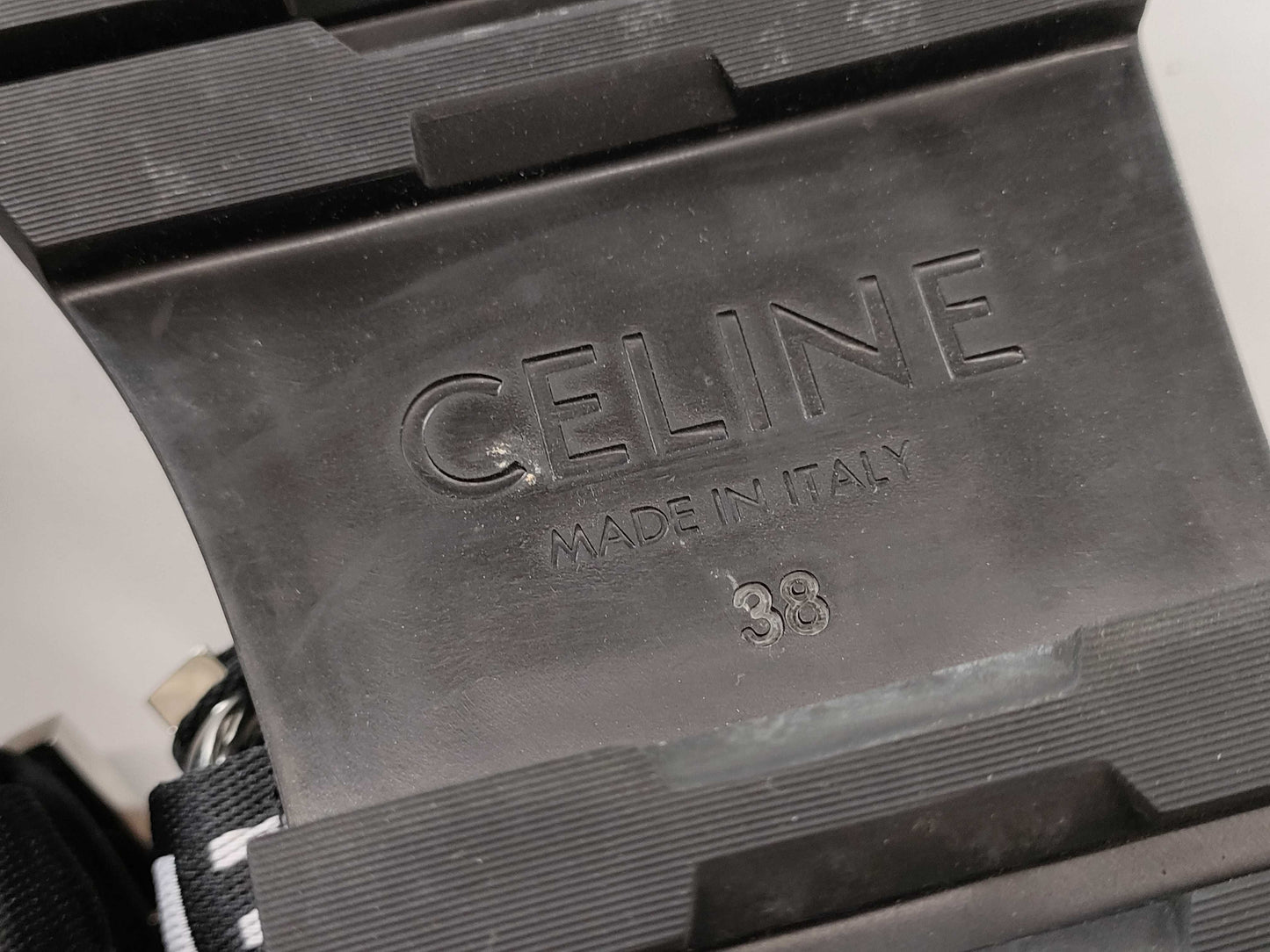 CELINE Logo Leo Strap Sandals Size 38