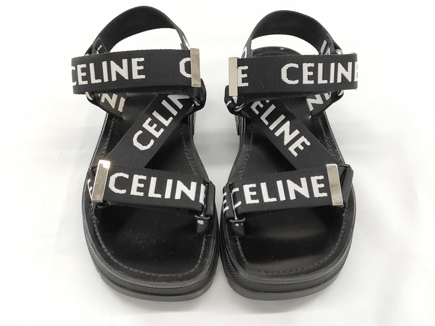 CELINE Logo Leo Strap Sandals Size 38