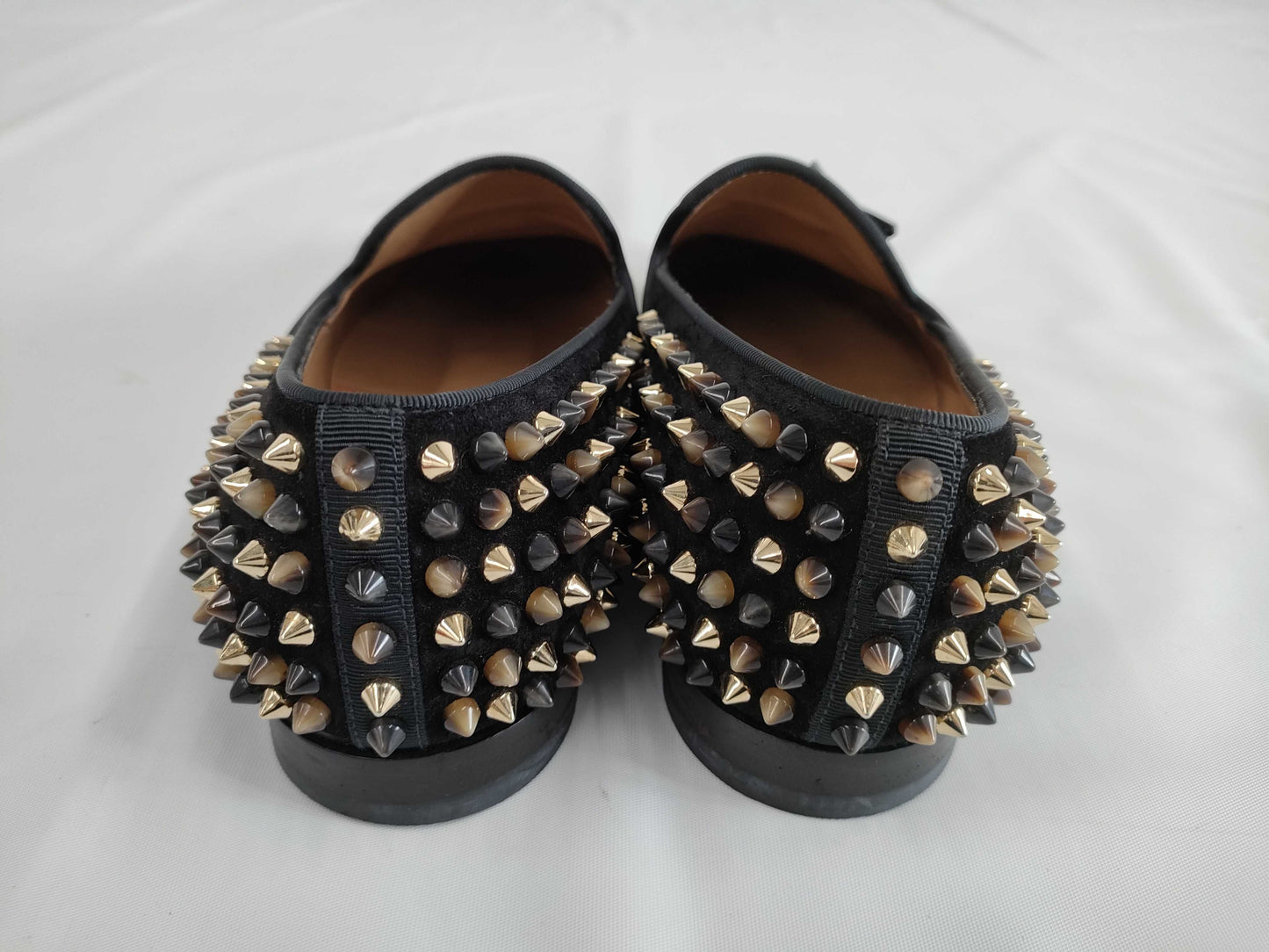 Christian Louboutin Studded Tassel Leather Loafers, Size 40
