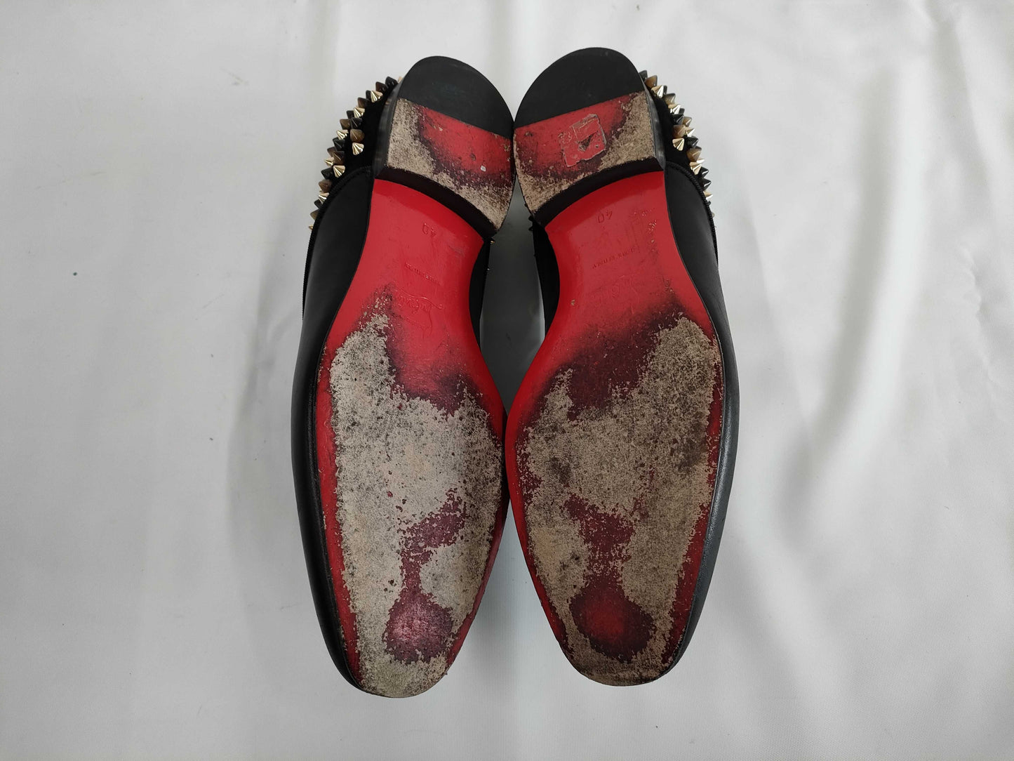 Christian Louboutin Studded Tassel Leather Loafers, Size 40