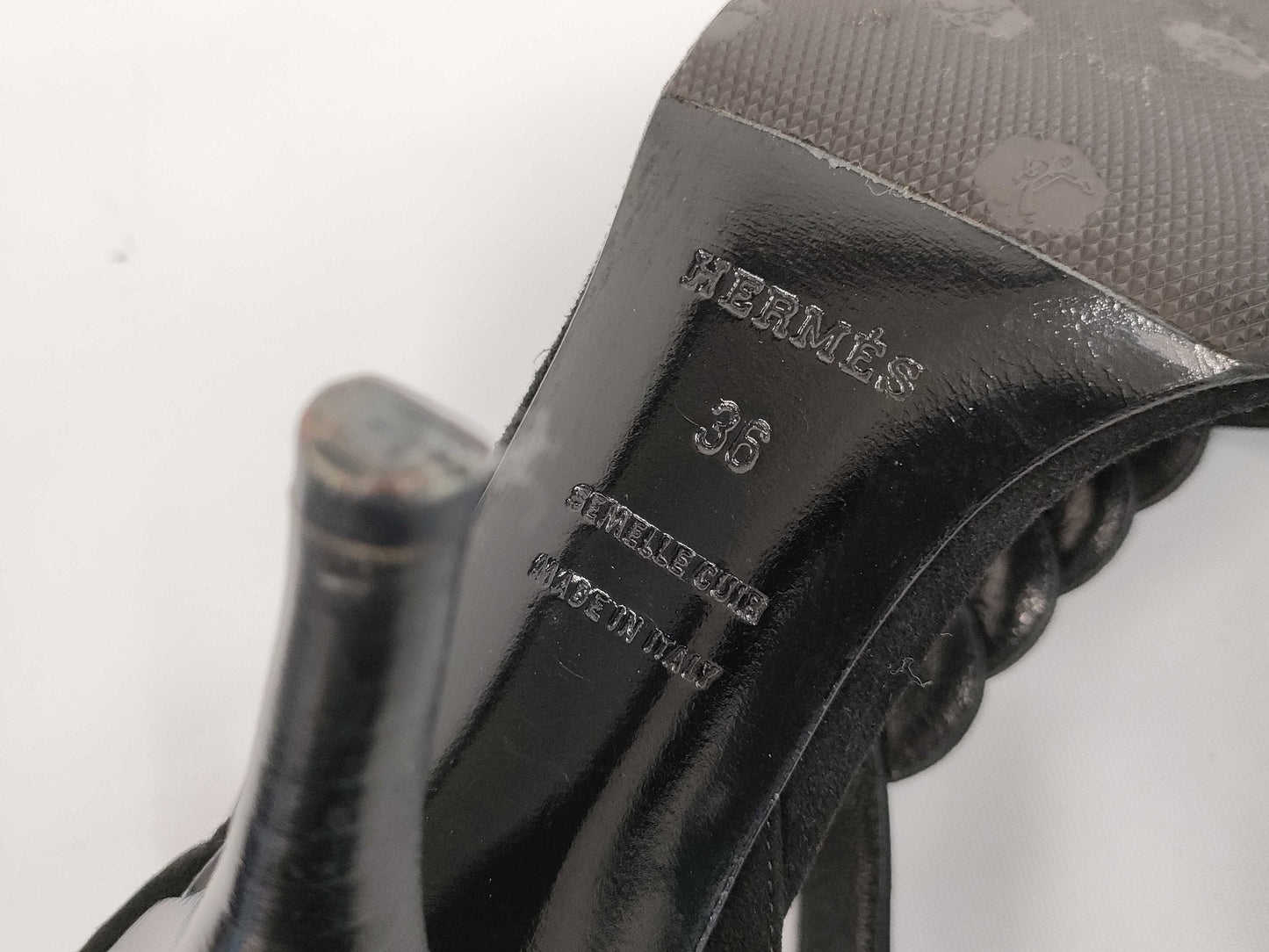 HERMES Torsade Suede Sandals Size 36