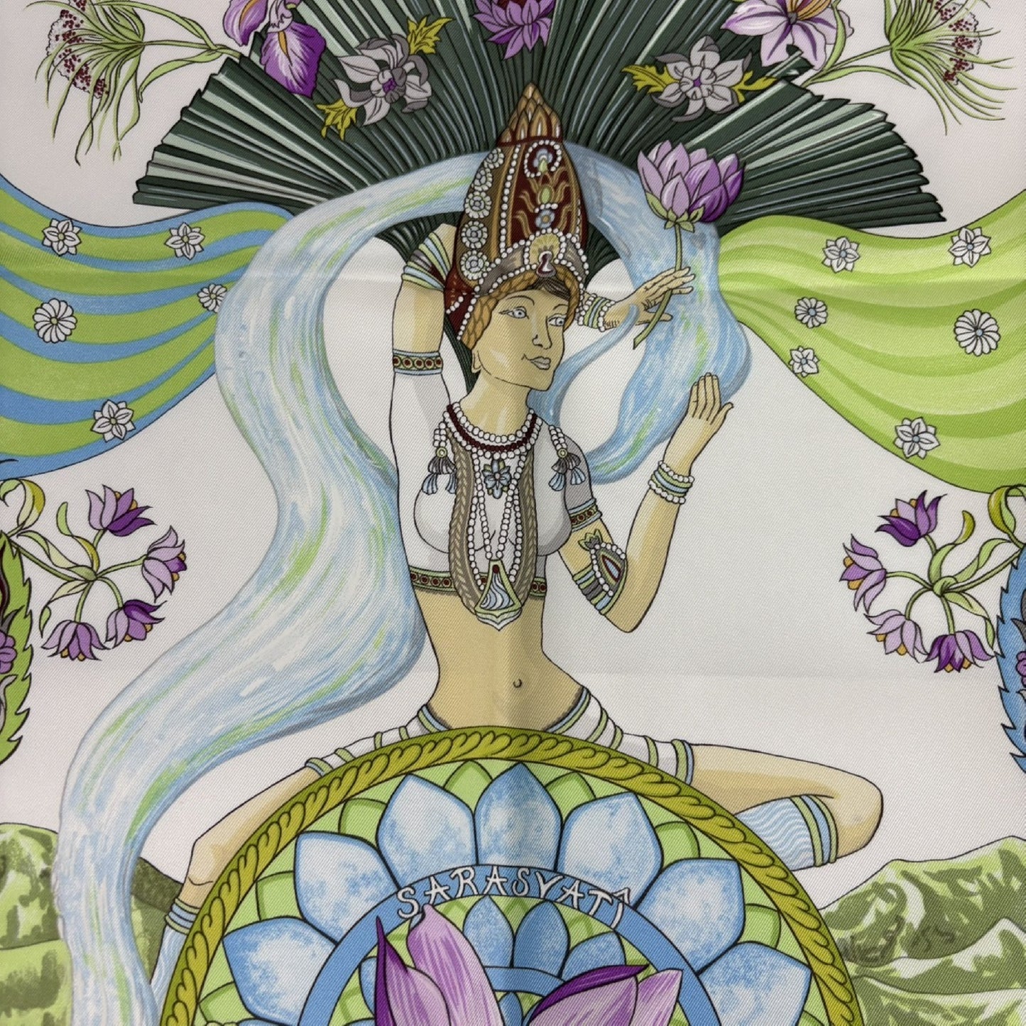 HERMES Carré 90 Saraswati Scarf