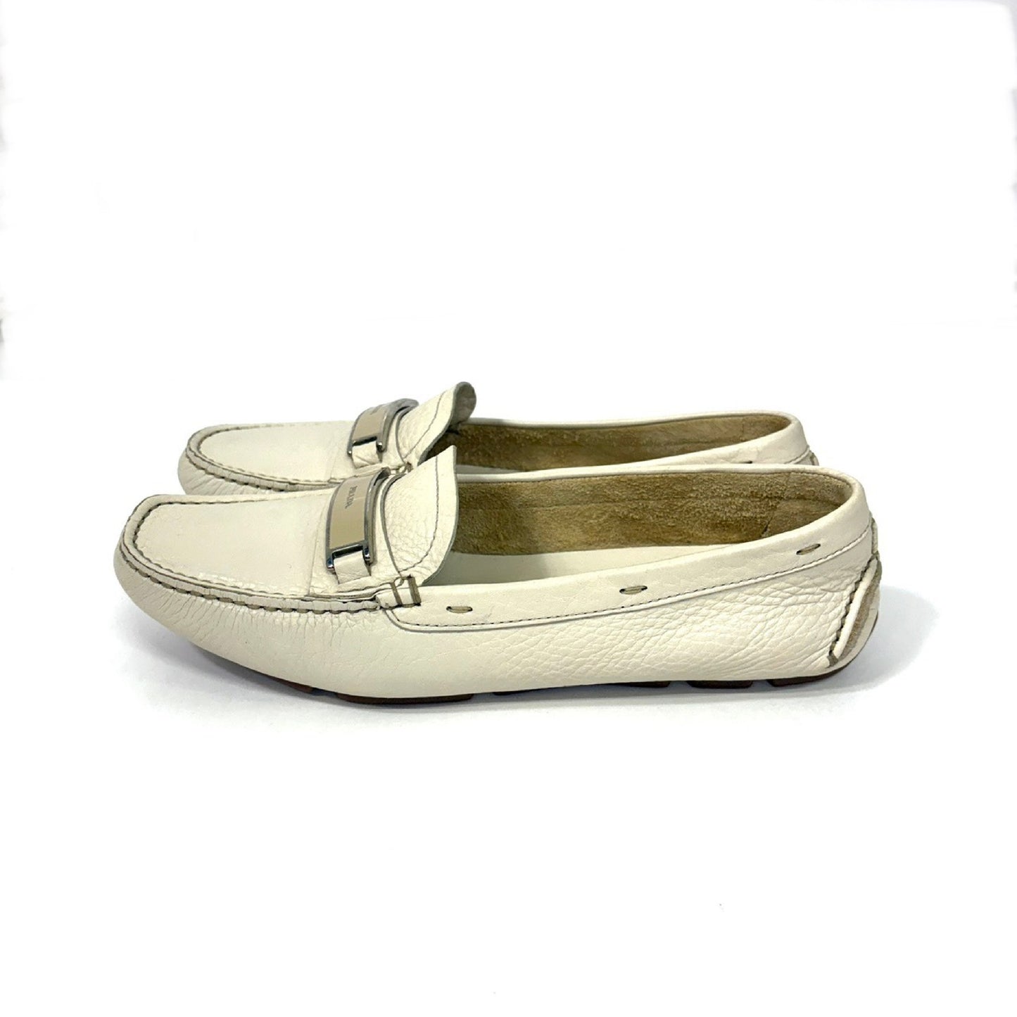 PRADA Leather Loafers 35 1/2 Loafers