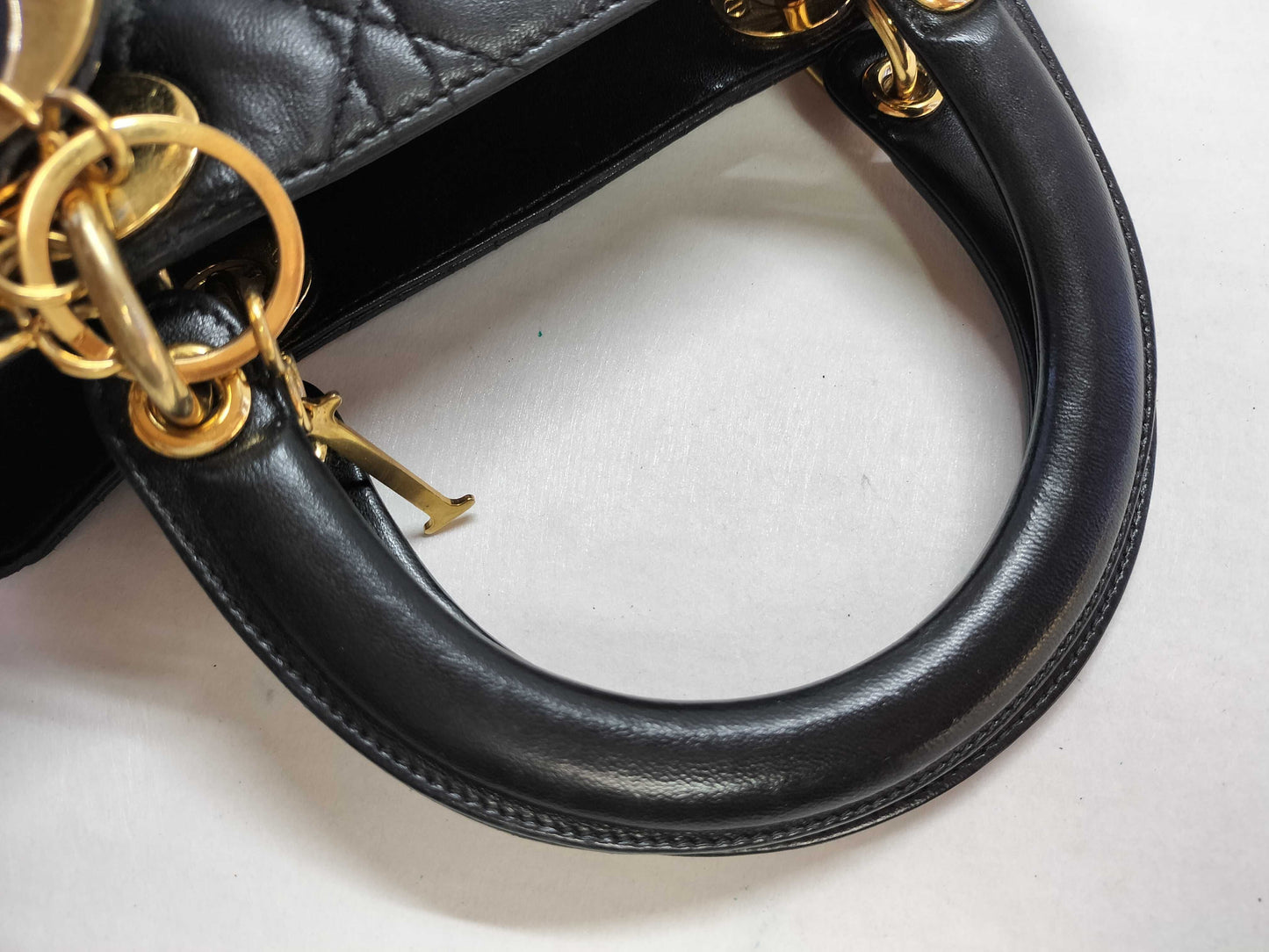 Dior Lady Dior Lady Dior Black Leather Handbag